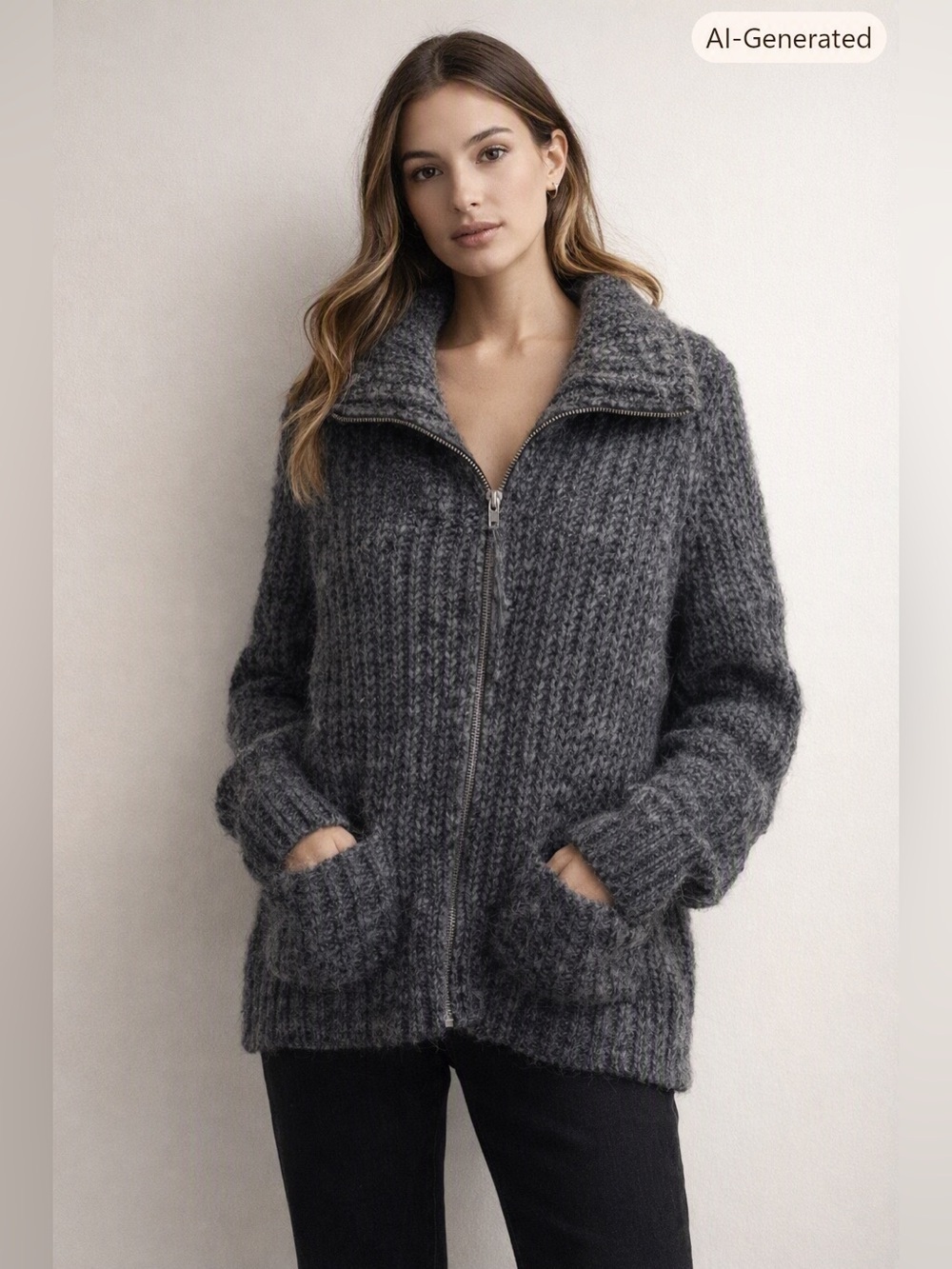 Wilfred Charcoal Wool & Alpaka Knit Sweater Size M